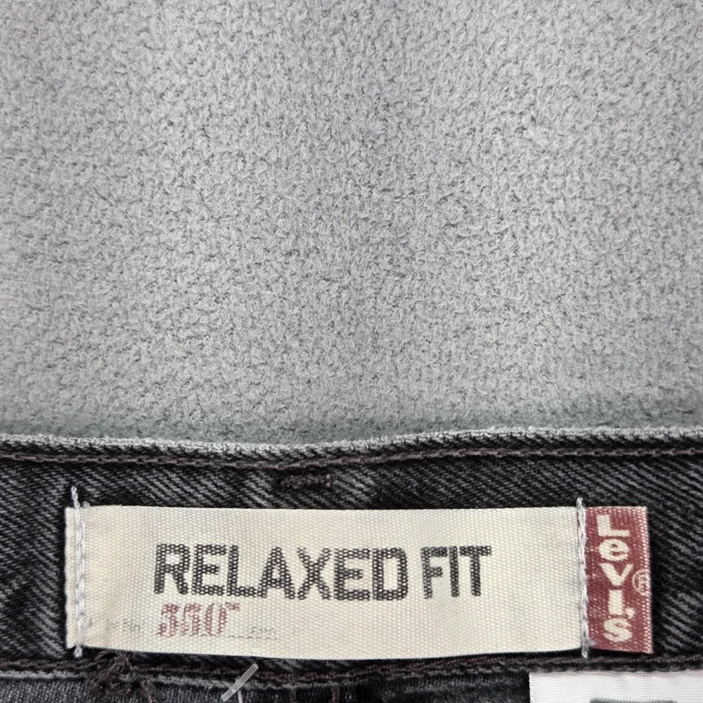 Levis 550 Jeans Mens Black Relaxed Fit Tapered Leg Zip Faded Denim‎ fits 32x30